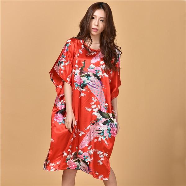 Plus Size Black Women's Summer Lounge Robe Lady New Sexy Home Dress Rayon Nightgown Large Loose Sleepwear Bathrobe Gown S002-B