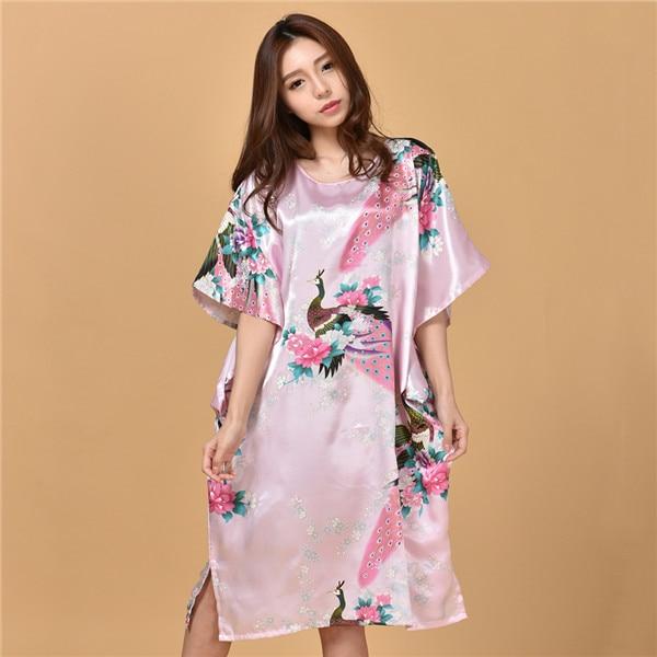 Plus Size Black Women's Summer Lounge Robe Lady New Sexy Home Dress Rayon Nightgown Large Loose Sleepwear Bathrobe Gown S002-B