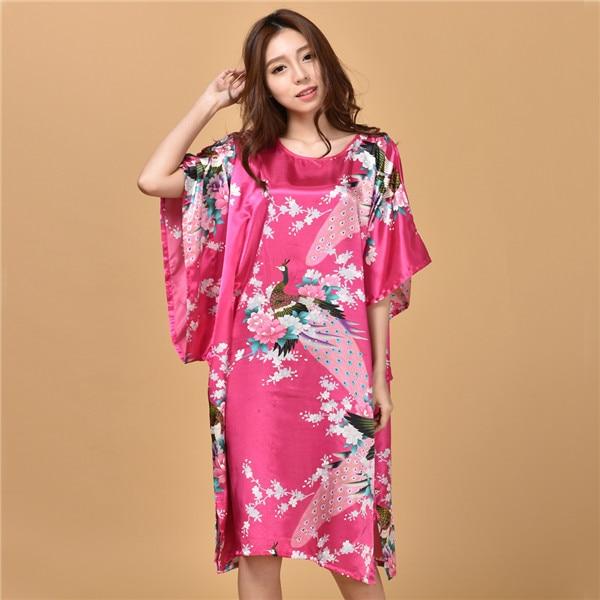 Plus Size Black Women's Summer Lounge Robe Lady New Sexy Home Dress Rayon Nightgown Large Loose Sleepwear Bathrobe Gown S002-B