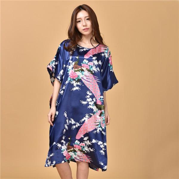 Plus Size Black Women's Summer Lounge Robe Lady New Sexy Home Dress Rayon Nightgown Large Loose Sleepwear Bathrobe Gown S002-B