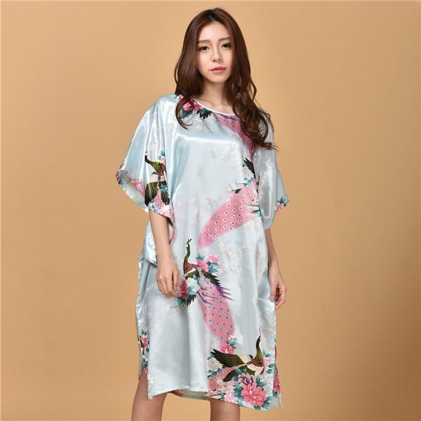 Plus Size Black Women's Summer Lounge Robe Lady New Sexy Home Dress Rayon Nightgown Large Loose Sleepwear Bathrobe Gown S002-B