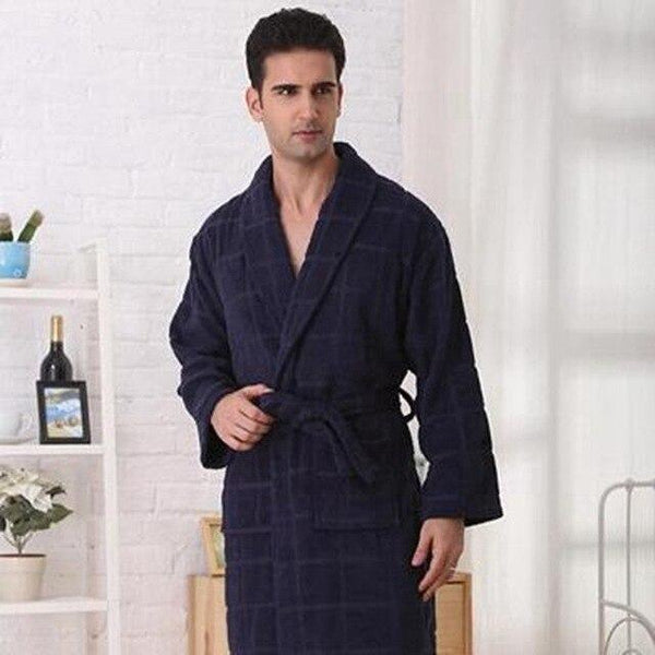 Cotton bathrobe men pajamas  XXL women sleepwear nightgown thicken long soft towel fleece loves autumn winer red blue