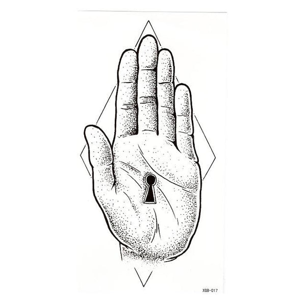 1 Pieces Compass Arrows Hot Black White Large Flower Henna Temporary Tattoo Black Mehndi Style Waterproof Tattoo Sticker