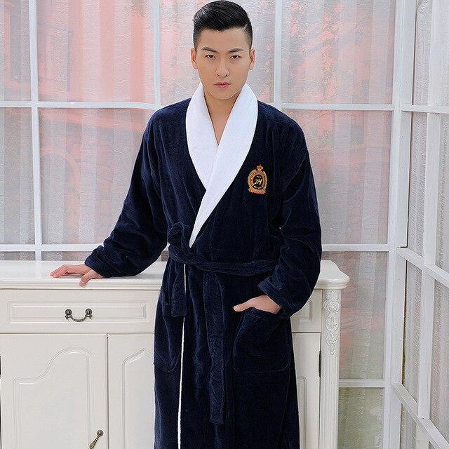 Top Quality robe men Plus size XXXL bathrobe Men terry bathrobes 100% cotton thickening toweled men bathrobe