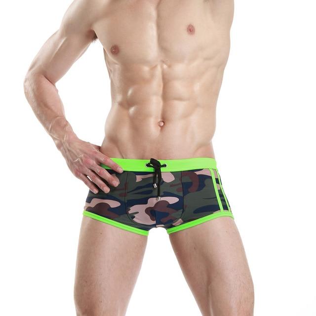 Men's Shorts Camouflage trouse Underpants Swimwear Push-Up Man Swimsuit  low waist sexy Swim sport beach Male Swimming Trunks