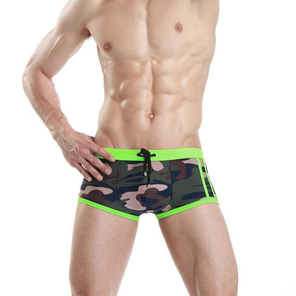 Men's Shorts Camouflage trouse Underpants Swimwear Push-Up Man Swimsuit  low waist sexy Swim sport beach Male Swimming Trunks