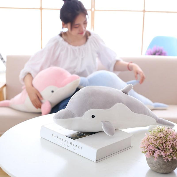 50cm Soft Dolphin Plush Toys Dolls Stuffed Down Cotton Animal Pillow Kawaii Office Nap Pillow Kids Toy Christmas Gift for Girls