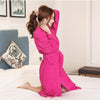 100% cotton women's and man's towel bathrobe home wear terry bathrobes solid color home long robe for women