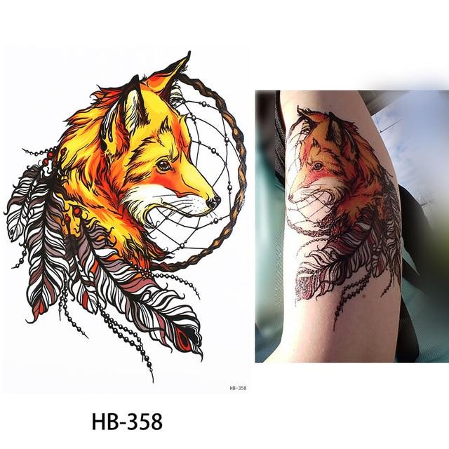 New Arrival 1 Sheet Temporary Tattoo Sticker KM-056 Flower Arm Body Art Waterproof Tattoo Beauty Fox Women Coquette Decal Design