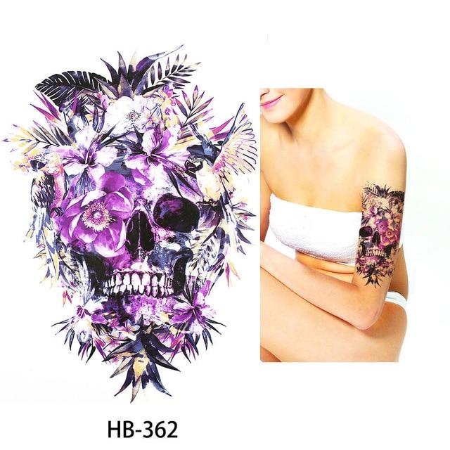 New Arrival 1 Sheet Temporary Tattoo Sticker KM-056 Flower Arm Body Art Waterproof Tattoo Beauty Fox Women Coquette Decal Design