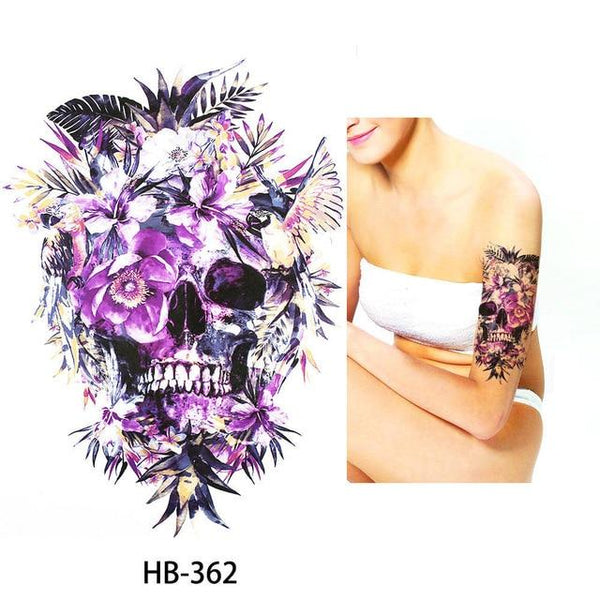 New Arrival 1 Sheet Temporary Tattoo Sticker KM-056 Flower Arm Body Art Waterproof Tattoo Beauty Fox Women Coquette Decal Design
