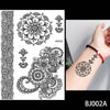 1PC Fashion Flash Waterproof  Tattoo Women Black Ink Henna Jewel Sexy Lace BJ019 Flower Pendant Wed Henna Temporary Tattoo Stick