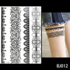 1PC Fashion Flash Waterproof  Tattoo Women Black Ink Henna Jewel Sexy Lace BJ019 Flower Pendant Wed Henna Temporary Tattoo Stick