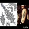 1PC Fashion Flash Waterproof  Tattoo Women Black Ink Henna Jewel Sexy Lace BJ019 Flower Pendant Wed Henna Temporary Tattoo Stick