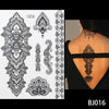 1PC Fashion Flash Waterproof  Tattoo Women Black Ink Henna Jewel Sexy Lace BJ019 Flower Pendant Wed Henna Temporary Tattoo Stick