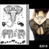 1PC Fashion Flash Waterproof  Tattoo Women Black Ink Henna Jewel Sexy Lace BJ019 Flower Pendant Wed Henna Temporary Tattoo Stick