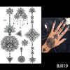 1PC Fashion Flash Waterproof  Tattoo Women Black Ink Henna Jewel Sexy Lace BJ019 Flower Pendant Wed Henna Temporary Tattoo Stick