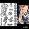 1PC Fashion Flash Waterproof  Tattoo Women Black Ink Henna Jewel Sexy Lace BJ019 Flower Pendant Wed Henna Temporary Tattoo Stick