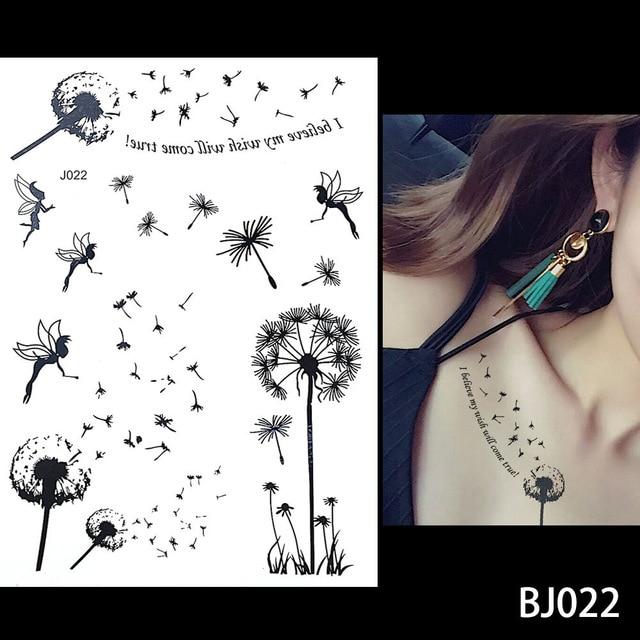 1PC Fashion Flash Waterproof  Tattoo Women Black Ink Henna Jewel Sexy Lace BJ019 Flower Pendant Wed Henna Temporary Tattoo Stick