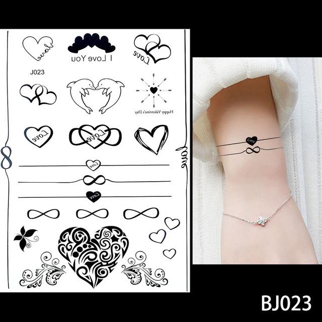 1PC Fashion Flash Waterproof  Tattoo Women Black Ink Henna Jewel Sexy Lace BJ019 Flower Pendant Wed Henna Temporary Tattoo Stick