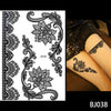 1PC Fashion Flash Waterproof  Tattoo Women Black Ink Henna Jewel Sexy Lace BJ019 Flower Pendant Wed Henna Temporary Tattoo Stick