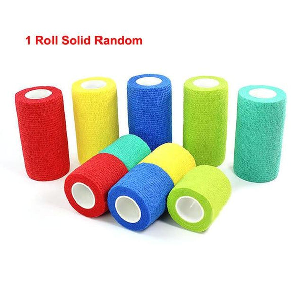 1Roll Flexible Cohesive Pet Bandage Medical Elastic Bandage Vet Tape Wrap 4 Size