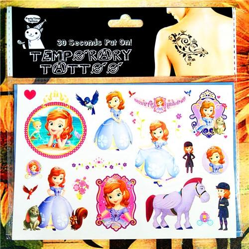 SHNAPIGN Cinderella Snow White Mermaid Child Temporary Flash Tattoo Body Art Sticker 17*10cm Tatoo painless Henna selfie