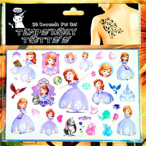 SHNAPIGN Cinderella Snow White Mermaid Child Temporary Flash Tattoo Body Art Sticker 17*10cm Tatoo painless Henna selfie