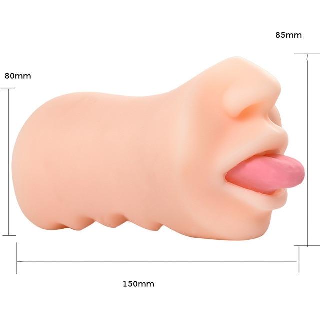 Deep Throat Male Masturbator Oral Sex Blowjob Masturbation Cup with Teeth Tongue Realistic Pocket Pussy Sex Toys for Men