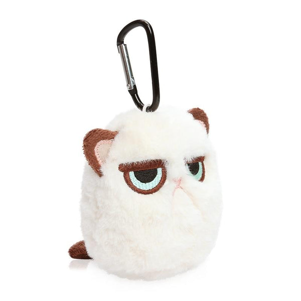 MICROPLUSH 12cm Grouchy Kitten Cat Plush Clip Keychain Mini Charm Bag Pendants Angry Cat Soft Stuffed Animal Toys Plushie Throw