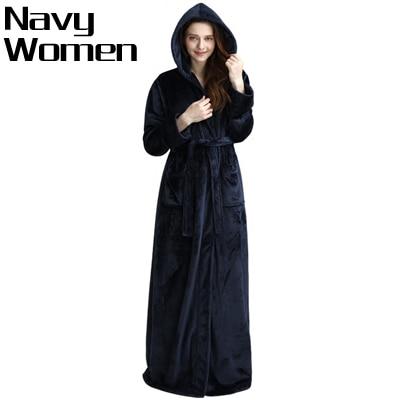 Lovers Plus Size Hooded extra Long Flannel Warm Bathrobe Men Women Thickening Winter Kimono Bath Robe Male Dressing Gown Robes
