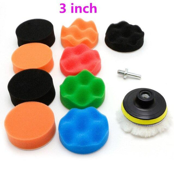 11 Pcs/Set 3/4/5/6/7 inch Buffing Sponge Polishing Pad Kit Set For Car Polisher Buffer Car Maintenance Accessories New C45