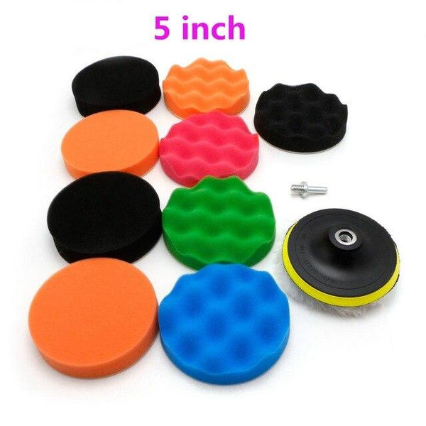 11 Pcs/Set 3/4/5/6/7 inch Buffing Sponge Polishing Pad Kit Set For Car Polisher Buffer Car Maintenance Accessories New C45