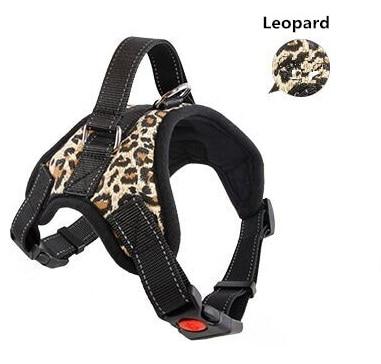 R5 Big Size Adjustable Pet Harness Collar Leopard Professional OutDoor Dog Hand Strap for Large Dogs Pitbulls Labrador harness
