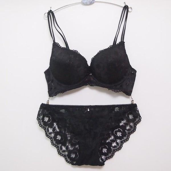 The new sexy female sense of the temptation to gather a small breast bra under the care of lace underwear thick cup bra set