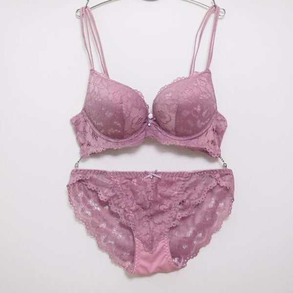 The new sexy female sense of the temptation to gather a small breast bra under the care of lace underwear thick cup bra set