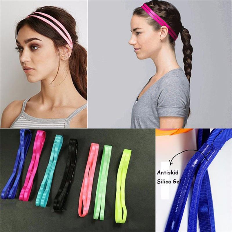 Women Men Double Band Elastic Sports Football Yoga Hairband Headband Hair Rope free shipping Fitness Equipment Accessories