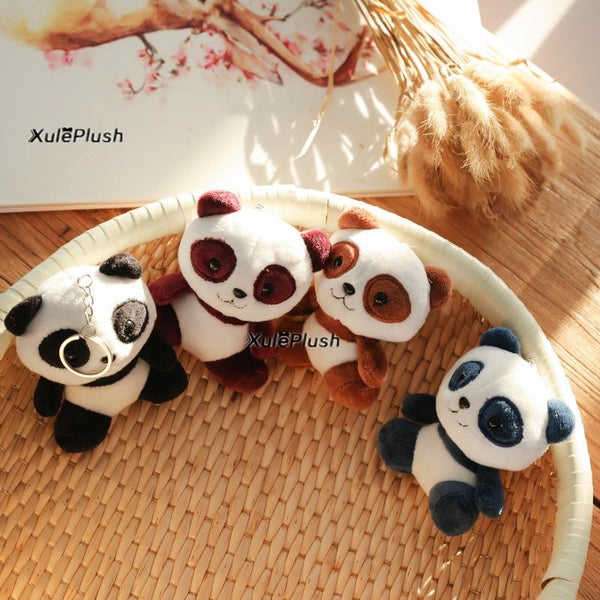 Super Hot NEW - Lover Panda 10CM Plush Stuffed Toys - 4Colors, key chain ring Pendant Plush Toys , Wedding Gift Panda Plush Toy