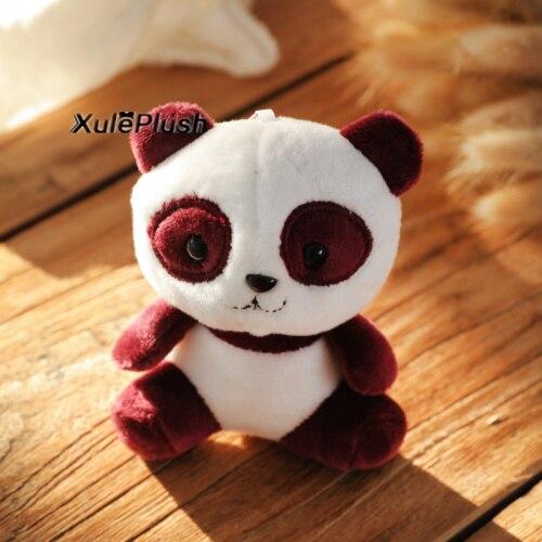 Super Hot NEW - Lover Panda 10CM Plush Stuffed Toys - 4Colors, key chain ring Pendant Plush Toys , Wedding Gift Panda Plush Toy