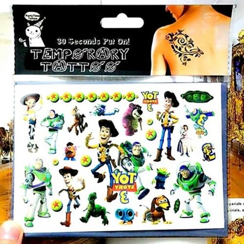 SHNAPIGN Toy Story Woody Buzz Child Temporary Tattoo Body Art Flash Tattoo Stickers 17*10cm Waterproof Henna Styling Sticker