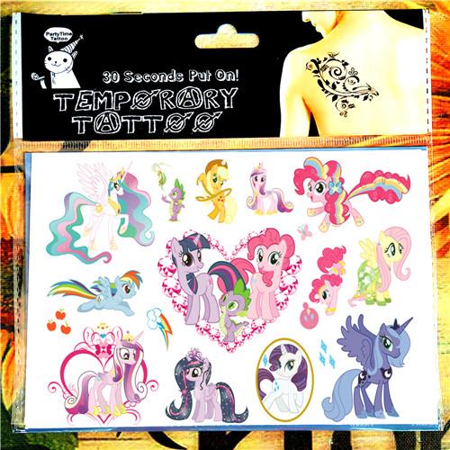 SHNAPIGN Little Pony Celestia Child Temporary Tattoo Body Art Flash Tattoo Stickers 17*10cm Waterproof Styling Tatoo Sticker