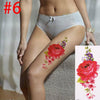 1Pc 3D Lifelike Rose Flower Sex Waterproof Temporary Tattoos Women Flash Tattoo Arm Shoulder Big Flowers Stickers