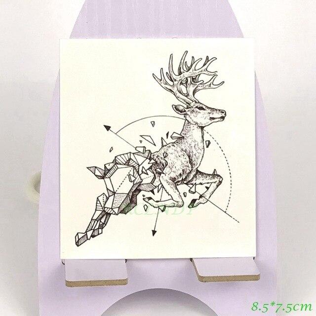 Waterproof Temporary Tattoo fox wolf wolves whale owl geometric animal tatto flash tatoo fake tattoos for girl women man kid 7