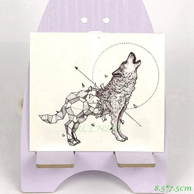 Waterproof Temporary Tattoo fox wolf wolves whale owl geometric animal tatto flash tatoo fake tattoos for girl women man kid 7