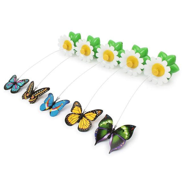 Electric Rotating Colorful Butterfly Funny dog Cat Toys bird Pet Seat Scratch Toy For Cat Kitten dog cats intelligence trainning
