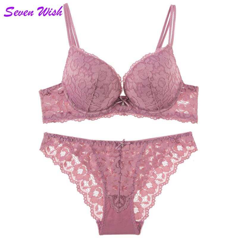 The new sexy female sense of the temptation to gather a small breast bra under the care of lace underwear thick cup bra set