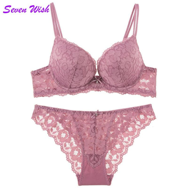 The new sexy female sense of the temptation to gather a small breast bra under the care of lace underwear thick cup bra set