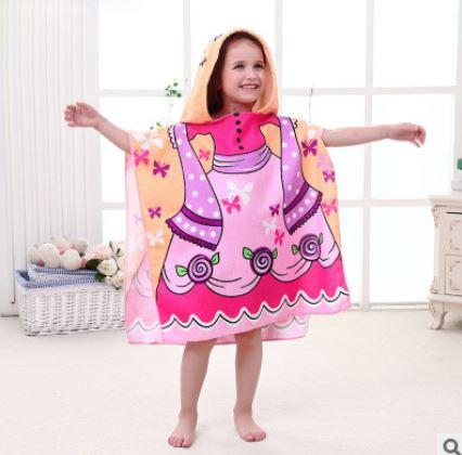 Size 90*60CM Children Cartoon Baby Hooded Bath Towel Bathrobe Cotton Terry Infant Kids Bathing Wrap Toddler Kids Gifts BCS0004