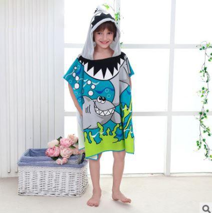 Size 90*60CM Children Cartoon Baby Hooded Bath Towel Bathrobe Cotton Terry Infant Kids Bathing Wrap Toddler Kids Gifts BCS0004