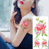 2017 Waterproof temporary tattoos stickers sexy romantic dark rose flowers henna fake body art flash tattoo sleeve